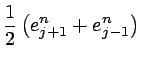 $\displaystyle \frac{1}{2}\left(e_{j+1}^{n}+e_{j-1}^{n} \right)$