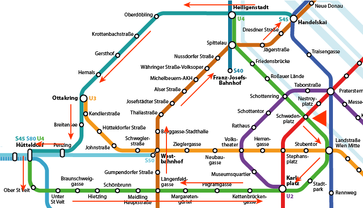 Otto Wagner ride - map