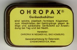 Ohropax-Dose Unterseite