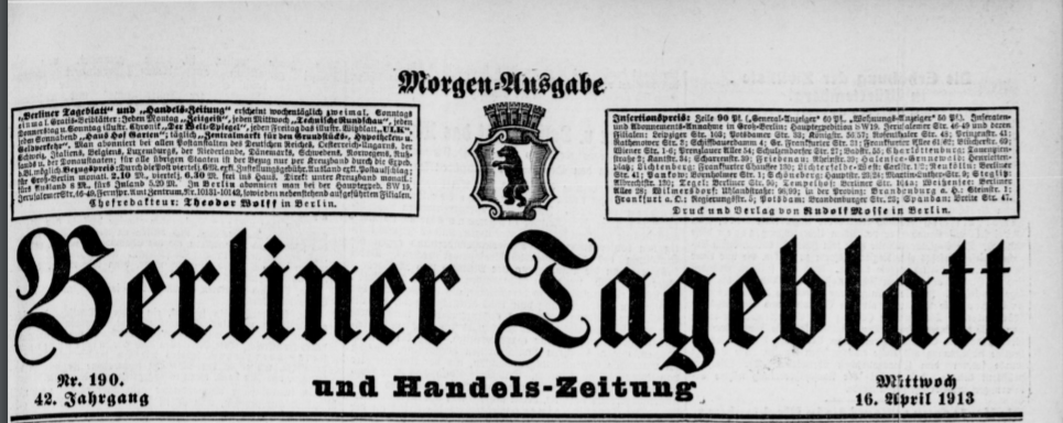 Berliner Tageblatt Kopf