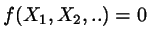 $f(X_{1},X_{2},..)=0$