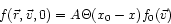 \begin{displaymath}
f(\vec{r}, \vec{v}, 0) = A \Theta (x_{0}-x) f_{0}(\vec{v})
\end{displaymath}