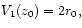 $\displaystyle V_{1}(z_{0})=2 r_{0} ,$