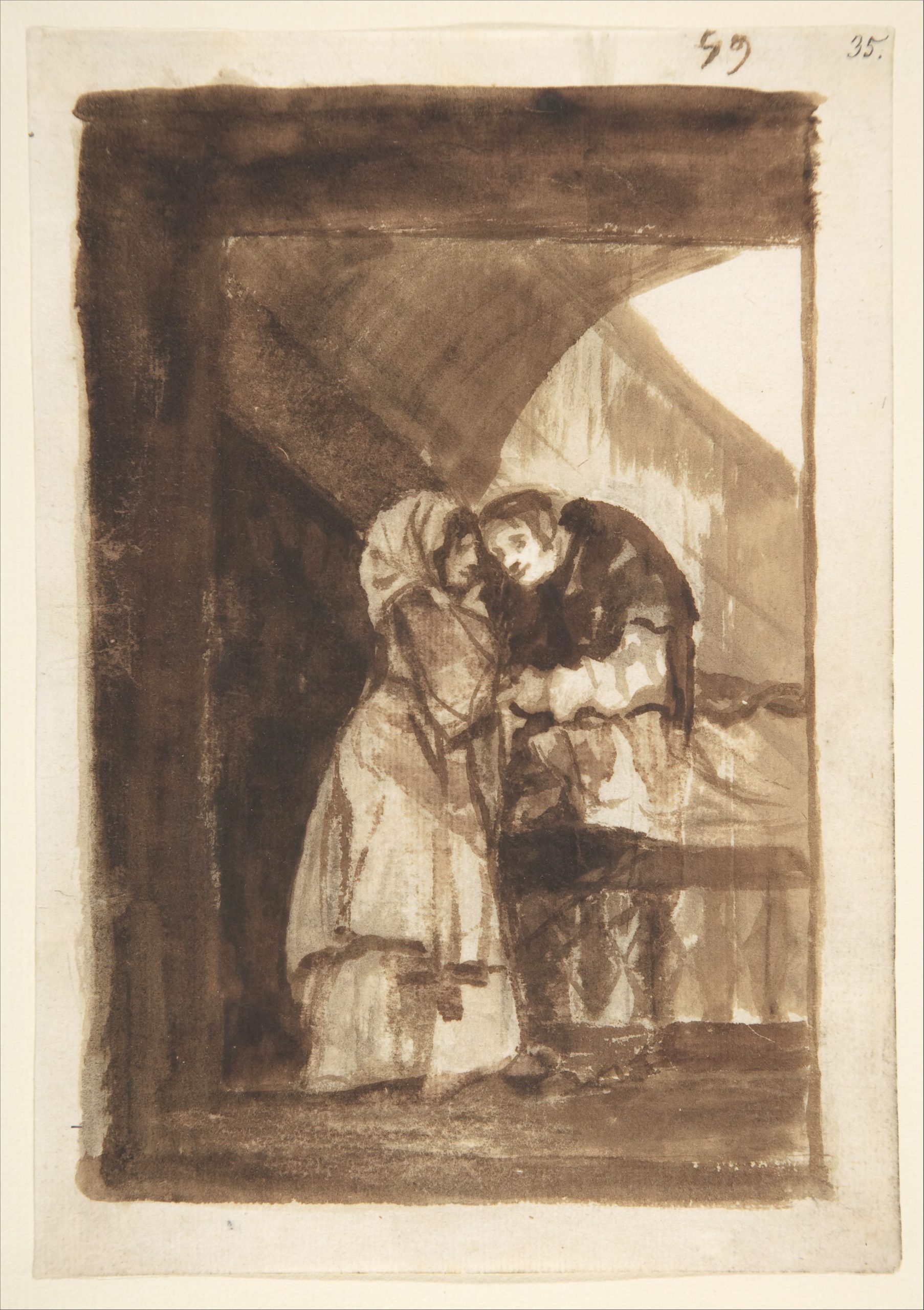 Image of Francisco de Goya, Una mujer susurrando a un sacerdote, 1812-23